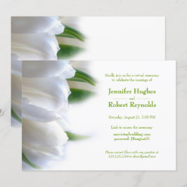 Convite Casamento Virtual Branco Floral Elegante