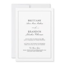 Casamento virtual branco preto elegante