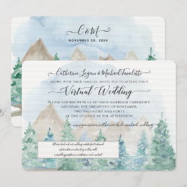 Convite Casamento Virtual de Árvores de Florestas Montanha