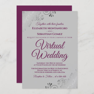 Convite Casamento Virtual de Cabos Prateados e Cinzas
