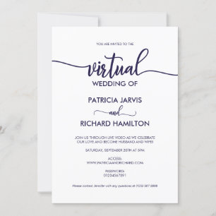 Convite Casamento Virtual de Caligrafia Simples e Elegante