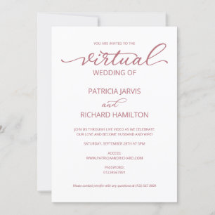 Convite Casamento Virtual de Caligrafia Simples e Elegante