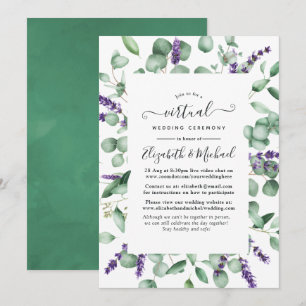 Convite Casamento Virtual de Eucalipto Lavanda
