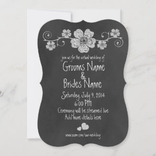 Convite Casamento Virtual de Quadros Selvagens de Rosas Br
