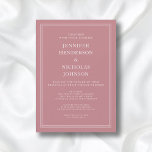 Convite Casamento Virtual de Rosa Formal Elegante Moderno<br><div class="desc">Convite Virtual para Casamento de Rosa de Poeira Formal Elegante Moderno</div>
