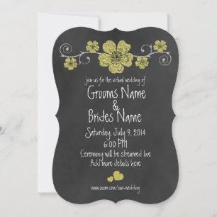 Convite Casamento Virtual de Rosas Amarelas Selvagens
