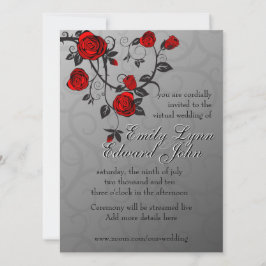 Convite Casamento Virtual de Rosas Encantados