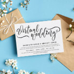 Convite Casamento Virtual de Script de Pincel Coração Enca<br><div class="desc">Encantador convite virtual para sua festa de casamento de longa distância com um roteiro de pincel preto com um coração substituindo o ponto sobre o i no casamento. Adicione as suas informações e o texto do casamento em fontes pretas elegantes.</div>