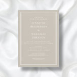 Convite Casamento Virtual de Taupe Elegante Moderno<br><div class="desc">Taupe Elegante Moderno Beige Convite Virtual para Casamento</div>