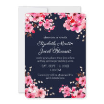 Casamento Virtual de Watercolor Cherry Blossoms