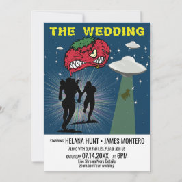 Convite Casamento Virtual do Poster Sci Fi Retro