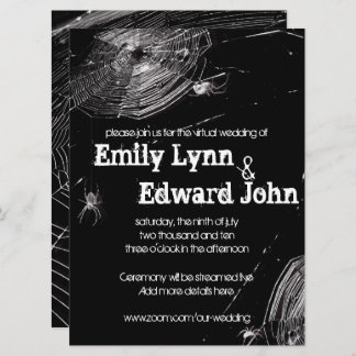 Convite Casamento Virtual entre Cobwebs e Aranhas Brancas