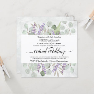 Convite Casamento virtual Eucalyptus e Lavanda