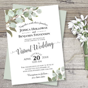 Convite Casamento Virtual Eucalyptus & Greenery