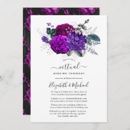 Convite Casamento Virtual Floral Real Roxo e Prata