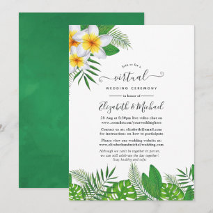 Convite Casamento Virtual Luau Havaiano Aquarela