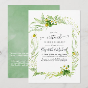Convite Casamento Virtual Online Country Rustic Greenery