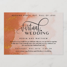 Convite Casamento Virtual Online da Terracotta Coral Water