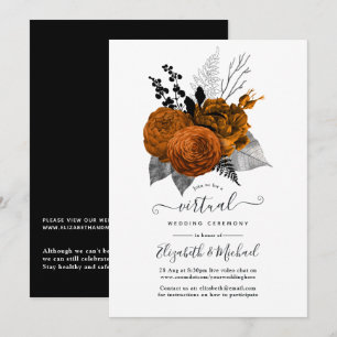 Convite Casamento Virtual Online de Halloween Floral Vinta