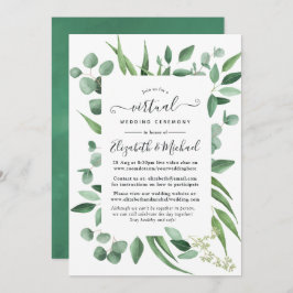 Convite Casamento Virtual Online Eucalyptus Greenery