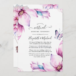Convite Casamento Virtual Online Floral da Magnolia Rosa