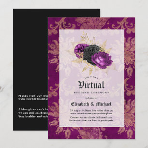 Convite Casamento Virtual Online Floral Gótico