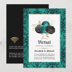 Convite Casamento Virtual Online Floral Gótico