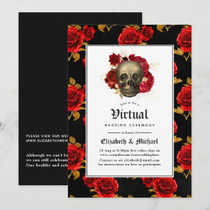 Convite Casamento Virtual Online Floral Gótico