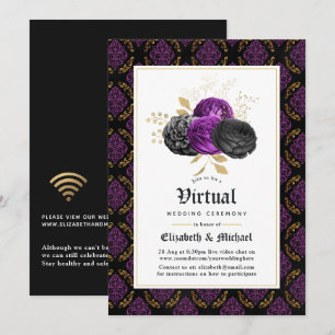 Convite Casamento Virtual Online Floral Gótico