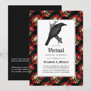 Convite Casamento Virtual Online Floral Gótico