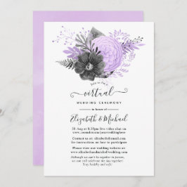 Convite Casamento Virtual Online Floral Online Lilac e Car
