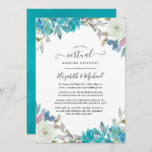 Casamento Virtual Online Foloral Azul Pastel