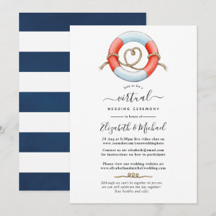 Convite Casamento Virtual Online Náutico em Aquarela