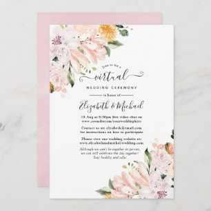 Convite Casamento Virtual Online Pastel Floral