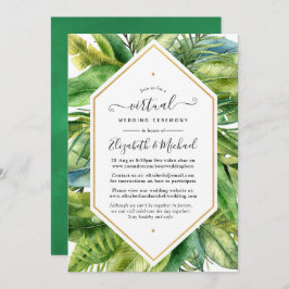 Convite Casamento Virtual Online Tropical Watercolor