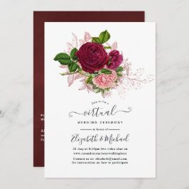 Convite Casamento Virtual Online Vintage Shabby-Chic Flora