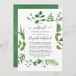 Convite Casamento Virtual Online Woodland Forest Greenery