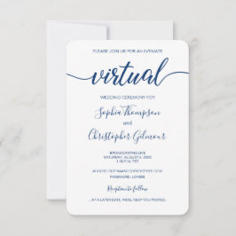 Convite Casamento VIRTUAL Personalizado Real Blue Chic