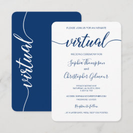 Convite Casamento VIRTUAL Personalizado Real Blue Chic