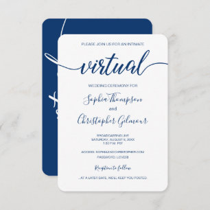 Convite Casamento VIRTUAL Personalizado Real Blue Chic
