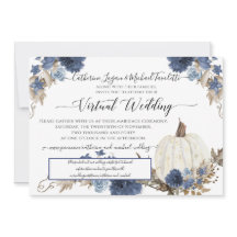 Casamento Virtual Russo De Pumpkin Floral Azul mar