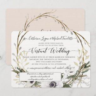 Convite Casamento Virtual Russo de Terra Floral Branca