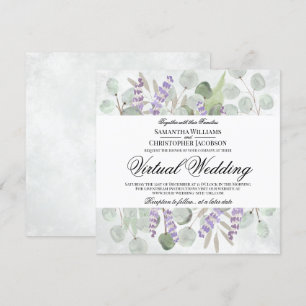 Convite Casamento Virtual Russo Eucalipto & Lavanda