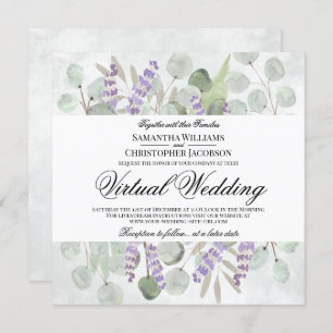 Convite Casamento Virtual Rustic Eucalyptus & Lavanda