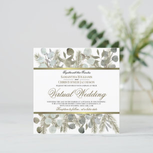 Convite Casamento Virtual Rustic Eucalyptus & Pine Elegant