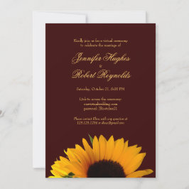 Convite Casamento Virtual Rustic Sunflower