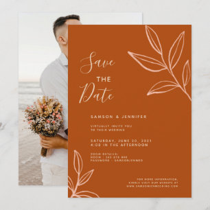 Convite Casamento Virtual Save the Date com Foto em Terrac
