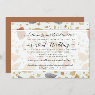 Convite Casamento Virtual Terrazzo Terra-cotta Moderno
