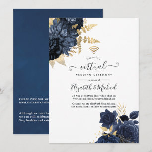 Convite Casamento Virtual Vintage de Rosas Desbotadas em A