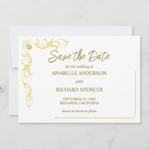Convite Casamento Vitoriano Elegante Salvar A Data